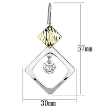 LO2670 - Iron Earrings Gold+Rhodium Women AAA Grade CZ Clear