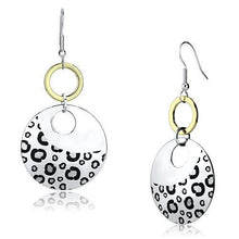 LO2699 - Iron Earrings Reverse Two-Tone Women Epoxy Jet