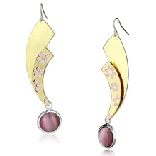 LO2731 - Iron Earrings Gold+Rhodium Women Synthetic Rose