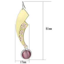 LO2731 - Iron Earrings Gold+Rhodium Women Synthetic Rose