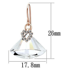 LO2755 - Iron Earrings Rose Gold Women Top Grade Crystal Clear