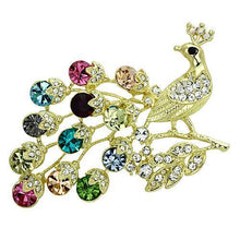 LO2770 - White Metal Brooches Flash Gold Women Top Grade Crystal Multi Color