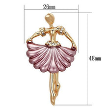 LO2780 - White Metal Brooches Flash Rose Gold Women Top Grade Crystal Clear