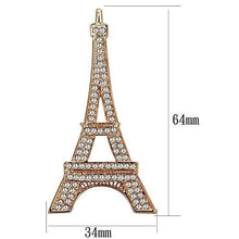 LO2785 - White Metal Brooches Flash Rose Gold Women Top Grade Crystal Clear
