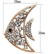 LO2787 - White Metal Brooches Flash Rose Gold Women Top Grade Crystal Clear