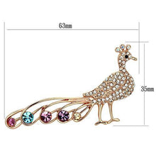 LO2798 - White Metal Brooches Flash Rose Gold Women Top Grade Crystal Multi Color