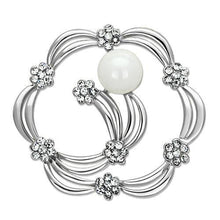 LO2809 - White Metal Brooches Imitation Rhodium Women Synthetic White