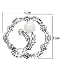 LO2809 - White Metal Brooches Imitation Rhodium Women Synthetic White