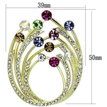 LO2812 - White Metal Brooches Flash Gold Women Top Grade Crystal Multi Color