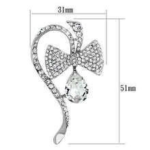 LO2831 - White Metal Brooches Imitation Rhodium Women Synthetic Clear