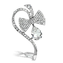 LO2832 - White Metal Brooches Flash Rose Gold Women Synthetic Clear