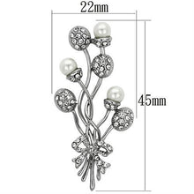 LO2835 - White Metal Brooches Imitation Rhodium Women Synthetic White
