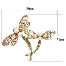 LO2837 - White Metal Brooches Flash Rose Gold Women Synthetic White