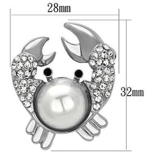 LO2842 - White Metal Brooches Imitation Rhodium Women Synthetic White
