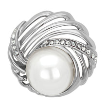 LO2867 - White Metal Brooches Flash Rose Gold Women Synthetic White
