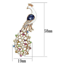 LO2897 - White Metal Brooches Flash Rose Gold Women Top Grade Crystal Multi Color