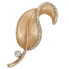 LO2899 - White Metal Brooches Flash Rose Gold Women Top Grade Crystal Clear