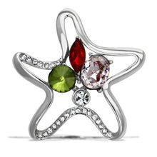 LO2912 - White Metal Brooches Imitation Rhodium Women Synthetic Multi Color