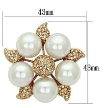 LO2928 - White Metal Brooches Flash Rose Gold Women Synthetic White