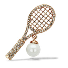 LO2930 - White Metal Brooches Flash Rose Gold Women Synthetic White