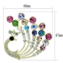 LO2931 - White Metal Brooches Flash Gold Women Top Grade Crystal Multi Color