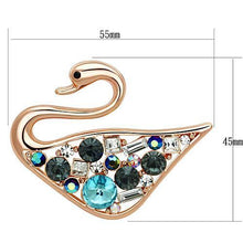 LO2934 - White Metal Brooches Flash Rose Gold Women Top Grade Crystal Multi Color