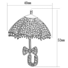 LO2936 - White Metal Brooches Imitation Rhodium Women Top Grade Crystal Clear