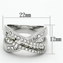 LO2942 - Brass Ring Rhodium Women Top Grade Crystal Clear