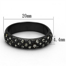 LO3064 - Brass Ring TIN Cobalt Black Women Top Grade Crystal Black Diamond