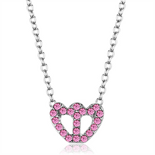 LO3230 - Brass Chain Pendant Rhodium Women Top Grade Crystal Rose