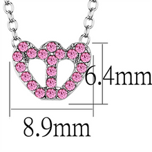 LO3230 - Brass Chain Pendant Rhodium Women Top Grade Crystal Rose