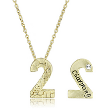 LO3461 - Flash Gold Brass Chain Pendant with Top Grade Crystal  in Clear