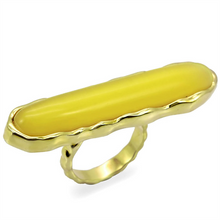LO3584 - Brass Ring Gold Women Synthetic Topaz