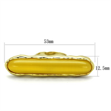 LO3584 - Brass Ring Gold Women Synthetic Topaz