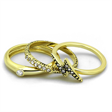 LO3651 - Brass Ring Gold Women Top Grade Crystal Clear