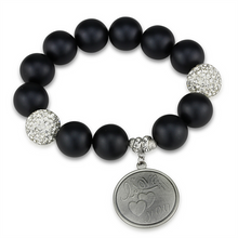 LO3783 - White Metal Bracelet Antique Silver Women Synthetic Jet