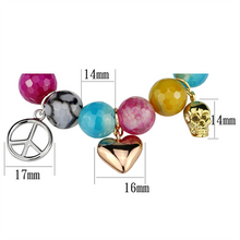 LO3787 - Brass Bracelet Rhodium + Gold + Rose Gold Women Synthetic Multi Color