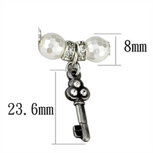 LO3797 - Brass Bracelet Antique Silver Women Synthetic White