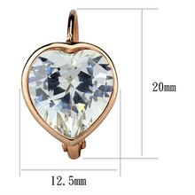 LO3872 - Brass Earrings Rose Gold Women AAA Grade CZ Clear
