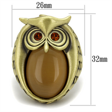 LO3888 - Brass Ring Antique Copper Women Synthetic Brown