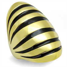 LO3904 - Brass Ring Gold Women Epoxy Jet