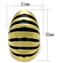 LO3904 - Brass Ring Gold Women Epoxy Jet