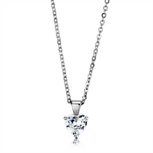 LO3935 - Brass Chain Pendant Rhodium Women AAA Grade CZ Clear