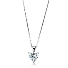 LO3936 - Brass Chain Pendant Rhodium Women AAA Grade CZ Clear
