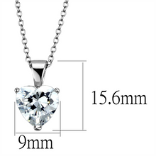 LO3936 - Brass Chain Pendant Rhodium Women AAA Grade CZ Clear