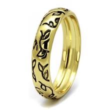 LO4106 - Brass Ring Gold Women Epoxy Jet