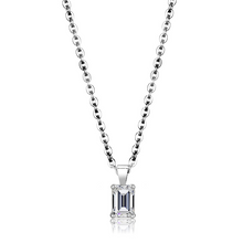 LO4127 - Brass Chain Pendant Rhodium Women AAA Grade CZ Clear