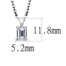 LO4127 - Brass Chain Pendant Rhodium Women AAA Grade CZ Clear