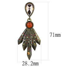 LO4180 - Brass Earrings Antique Copper Women Synthetic Champagne