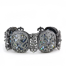 LO4225 - Brass Bracelet TIN Cobalt Black Women AAA Grade CZ Clear
